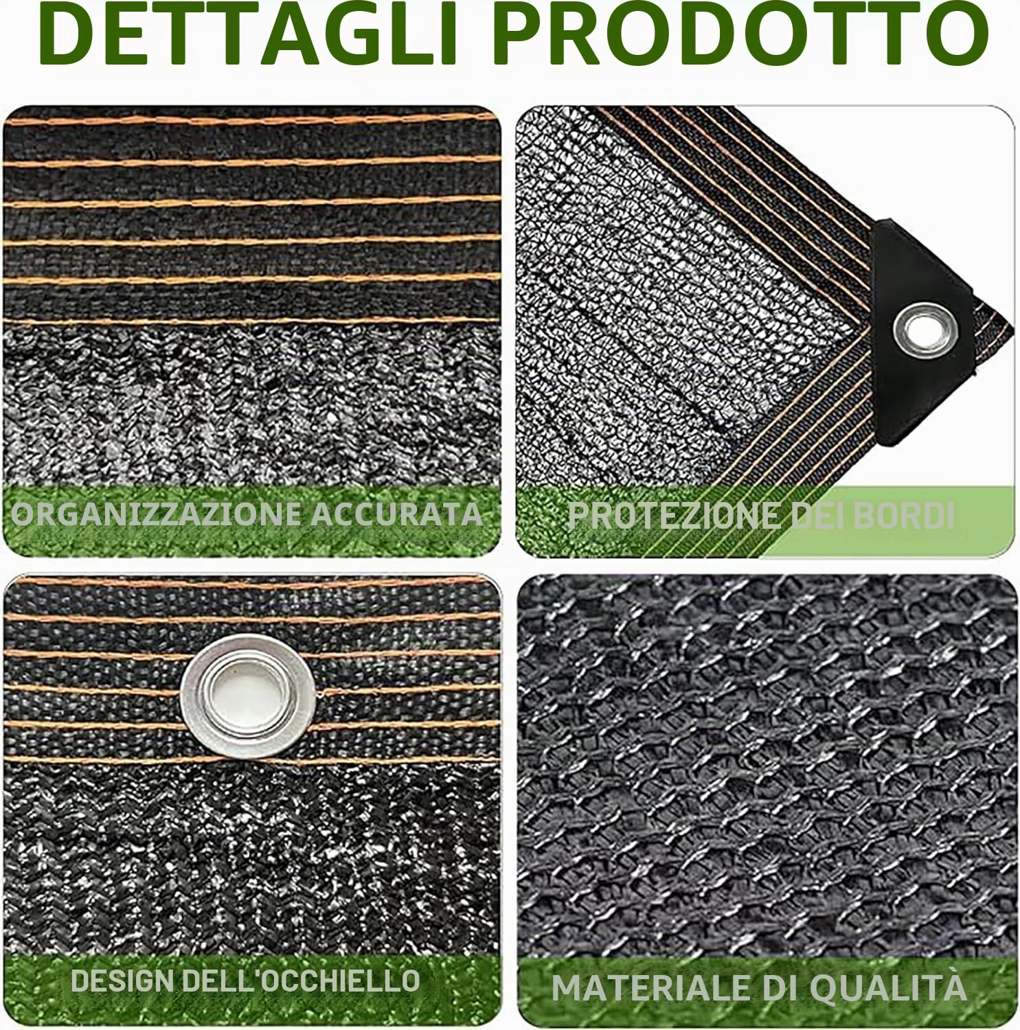 Rete Ombreggiante,3x4M Telo Ombreggiante Occhiellato,90% Panno Ombra con Occhielli,Tessuto Ombreggiante,Panno Ombreggiante,Rete Parasole,per Giardino,Pergola,Piante da Patio,Serra,Pollaio