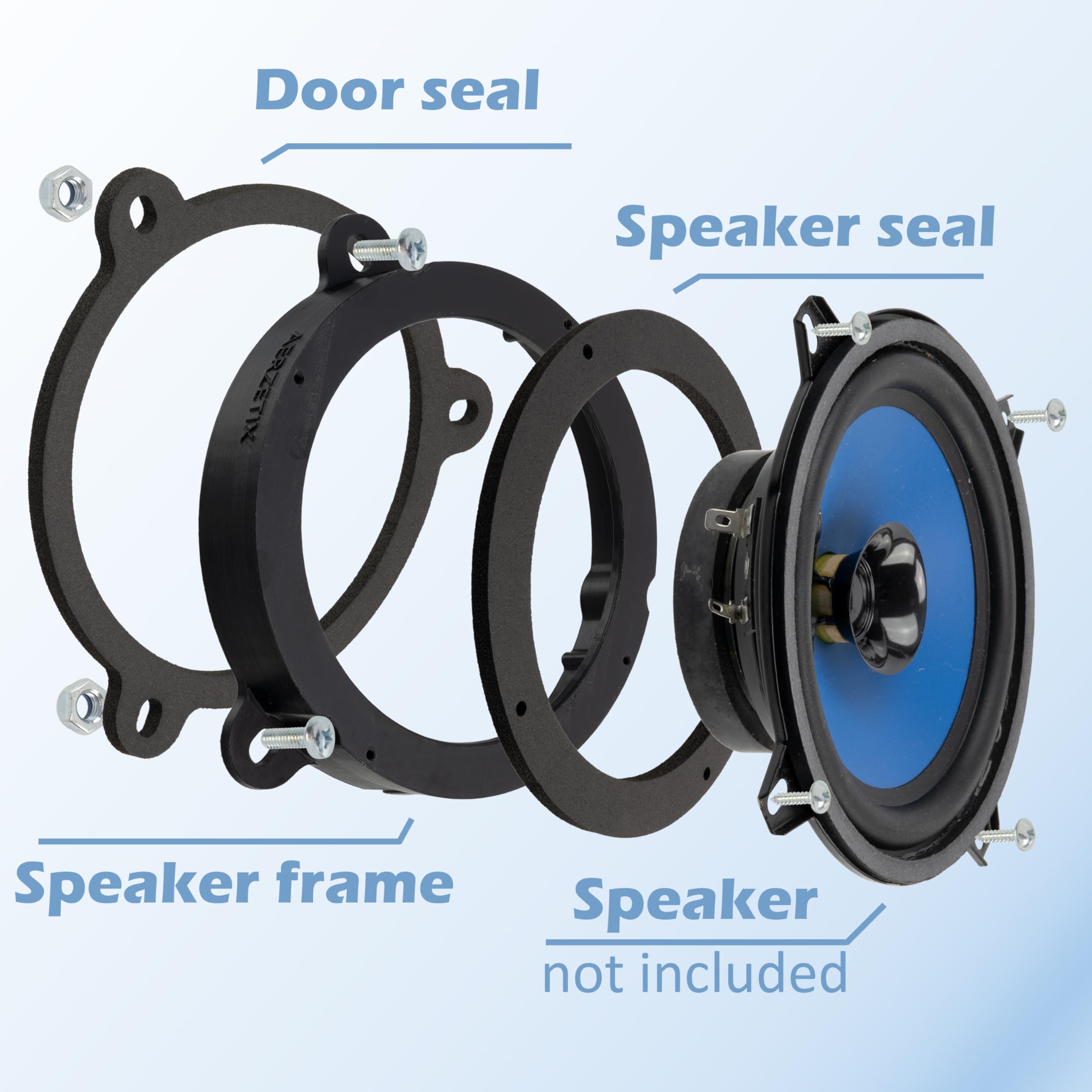 Aerzetix - Kit di 2 adattatori/supporti altoparlanti Ø130 mm | compatibili con Renault Wind E4M (porte anteriori), Mégane III, Dacia Logan Sandero (anteriore e posteriore), Sandero II (posteriore)