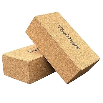 Cork Yoga Block Standard - By ZenYogaWedge - Premium 100% Natural Plain