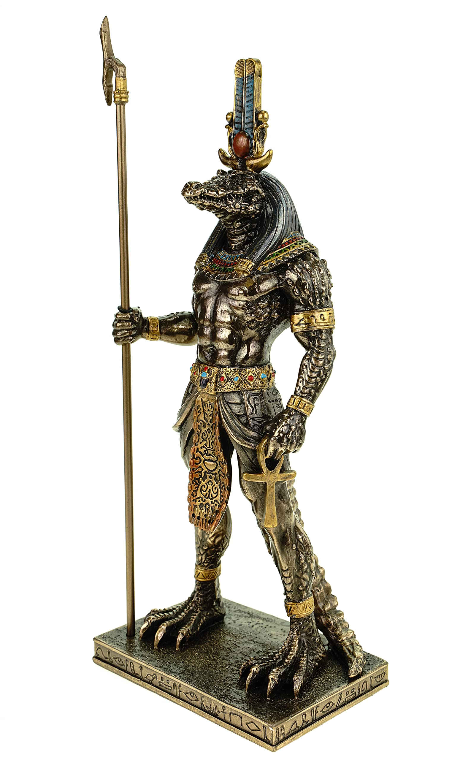 Veronese Figur Sobek ägyptischer Gott des Nils 29 cm Ägypten Pharao bronziert