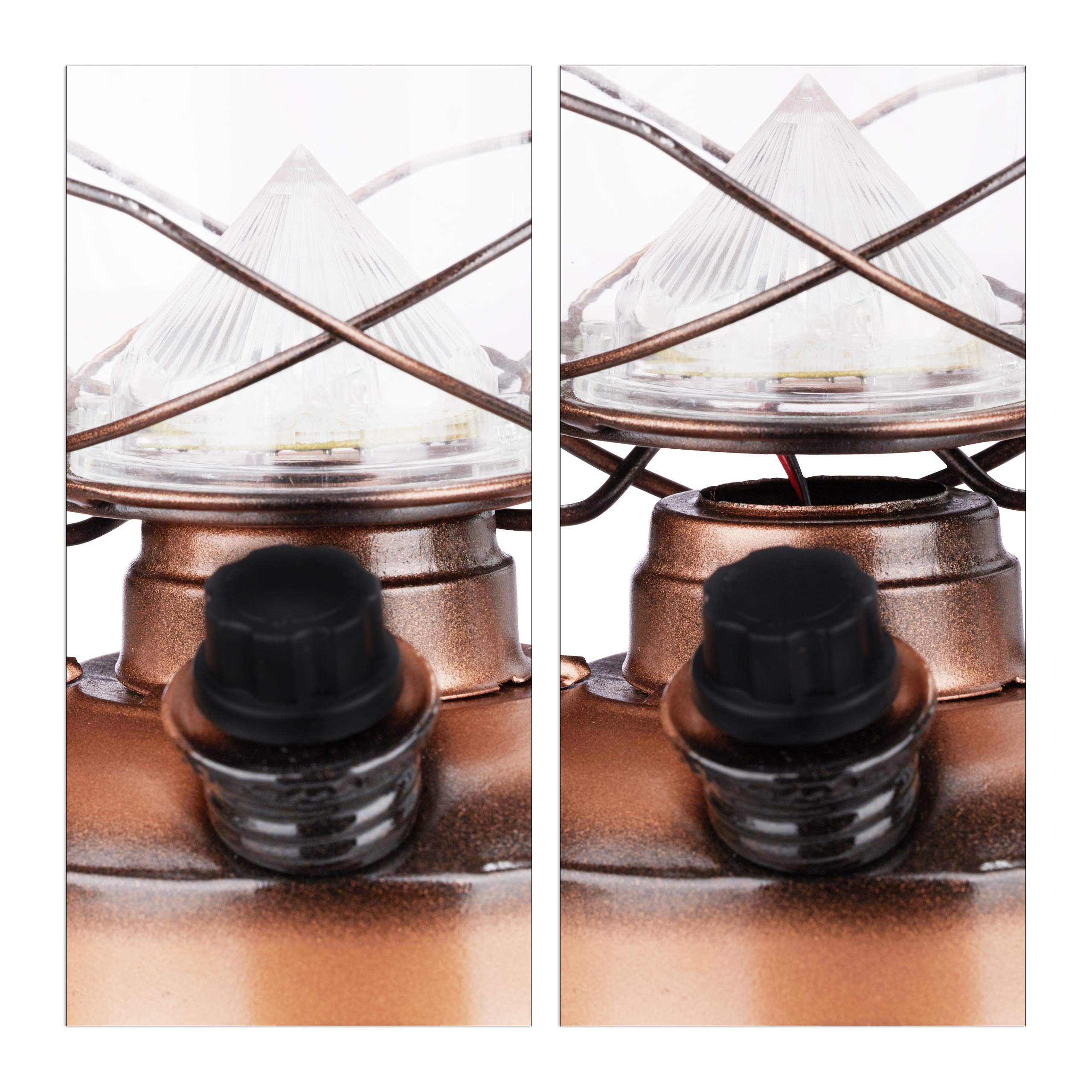 Relaxdays 4X Lampe-tempête LED Lanterne Retro cuivre