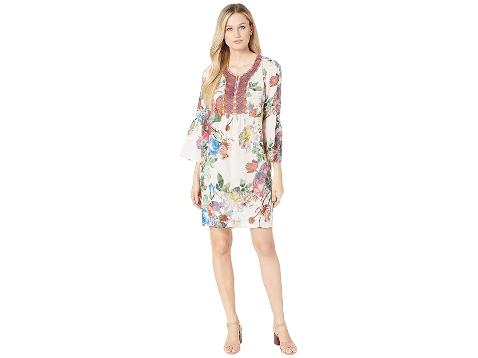 

Johnny Was Flare Sleeve Tunic Dress (Multi B) Women's Dress, Red