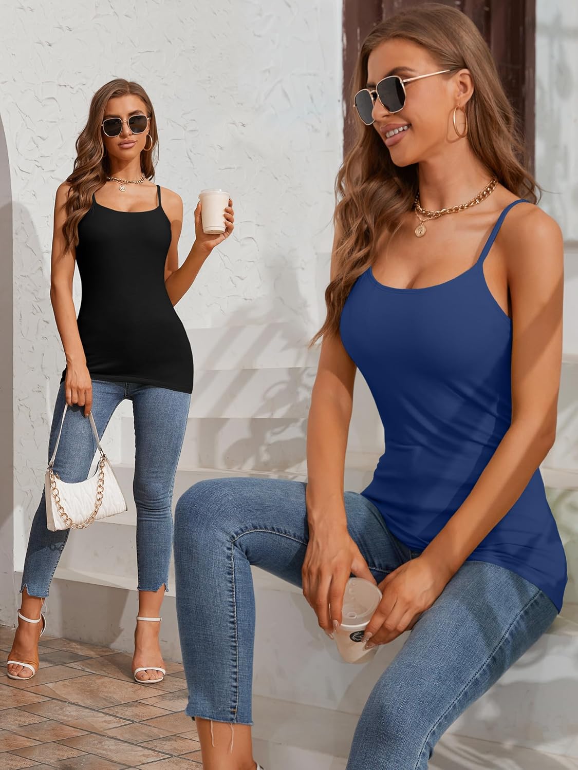 ATTRACO Women's Cotton Camisole Shelf Bra Spaghetti Straps Tank Top - Image 6