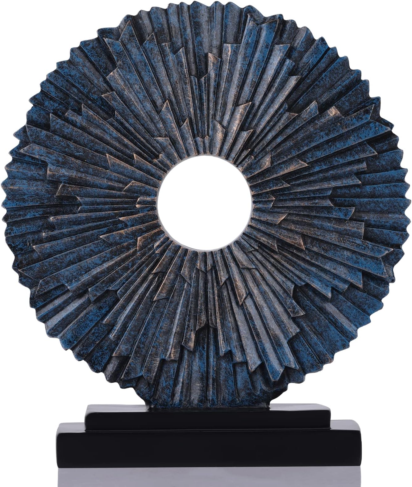 DOVDOV Blue Home Decor Sculpture, Unique Round line Statue, Modern Home Decor, Decorative Panel Statue for Living Room tv Cabinet, Office, Bedroom, Dining Table Center Blue Decor