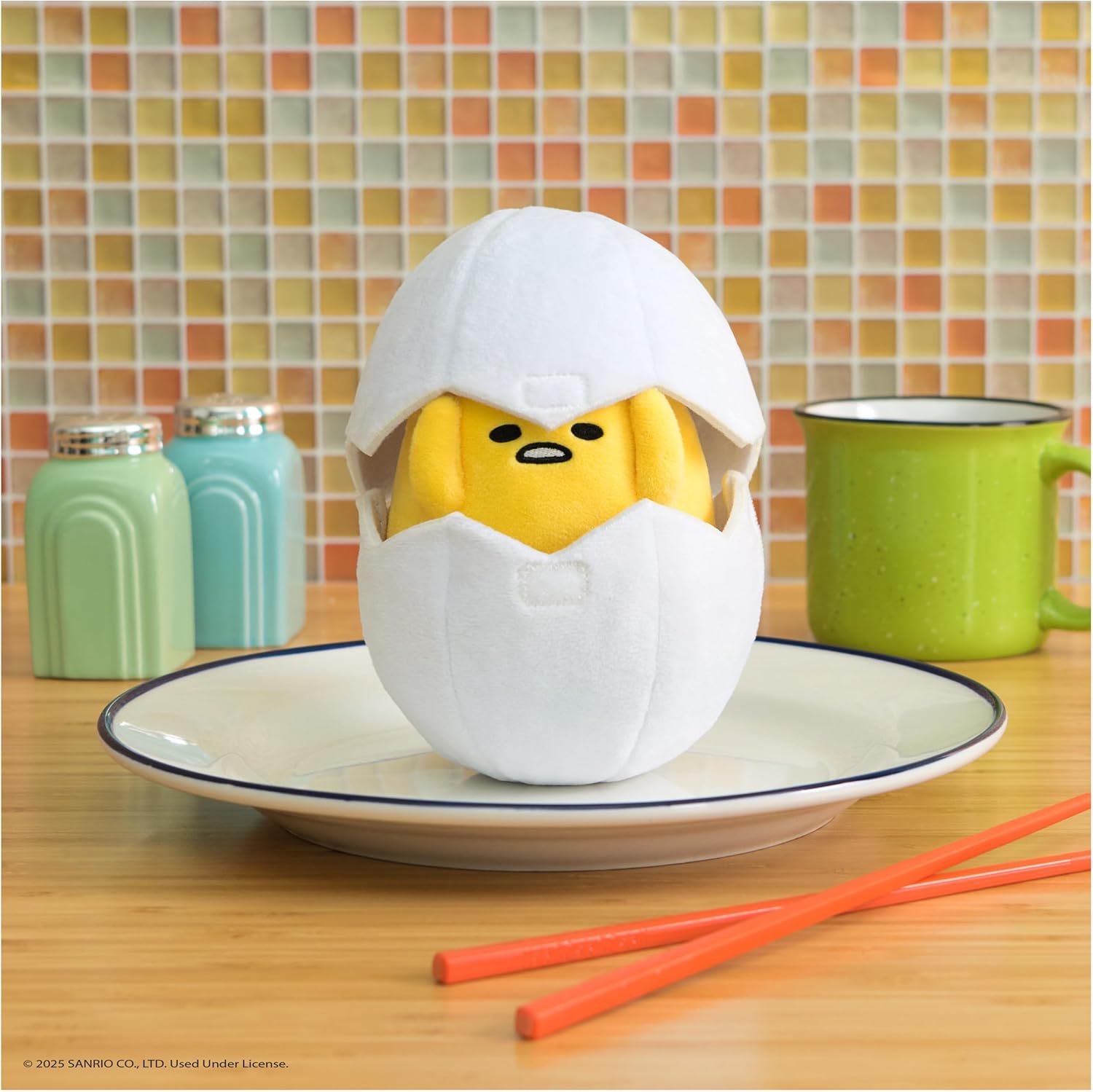 GUND Sanrio Gudetama The Lazy Egg Stuffed Animal, Gudetama in Eggshell Plush Toy for Ages 1 and Up, 5” - Image 2