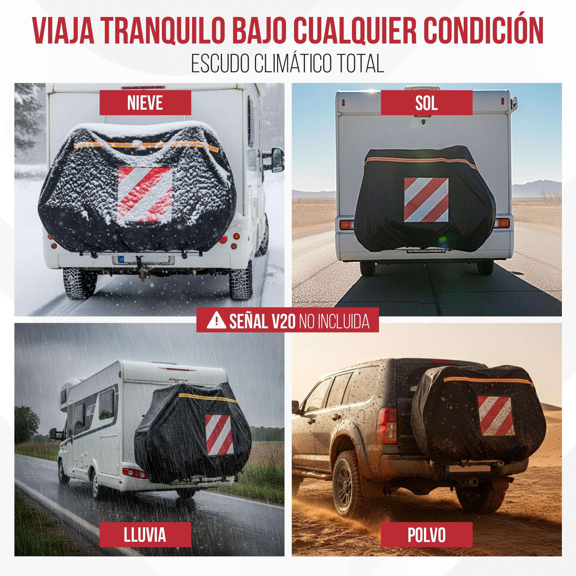 Funda Bicicleta Autocaravana para 3 Bicicletas - Accesorios Autocaravana - Funda Exterior Impermeable - Funda Portabicicletas