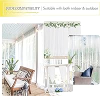 Vista 8 de NICETOWN 2 paneles de cortinas de mosquitera impermeables para porche, patio, cabaña/jardín, bolsillo para cortinero al aire libre, tul