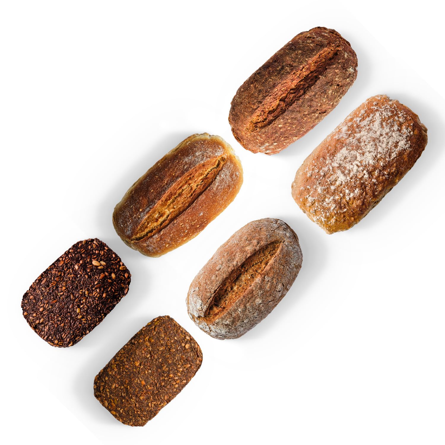 Brotrausch Brotbackmischung Probierpaket (6 x 400g) – inkl. Brotbackform, Teigzugaben & Toppings - natürlich & vegan - mit Vollkorn und Dinkel - Ballaststoff- und Proteinreich