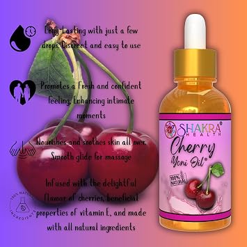 Yoni Oil Cherry (30ml) - Hydrating Self-Care Body Massage Oil. Non-Greasy, Smoothing Skin Moisturiser. Vegan & Organic Formula