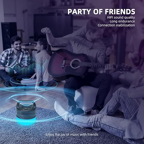 Miniatura 5 de Delxo Altavoces Bluetooth para exteriores con linterna de campamento,Altavoces inalámbricos portátiles con lámpara de atmósfera,Altavoz de luz LED