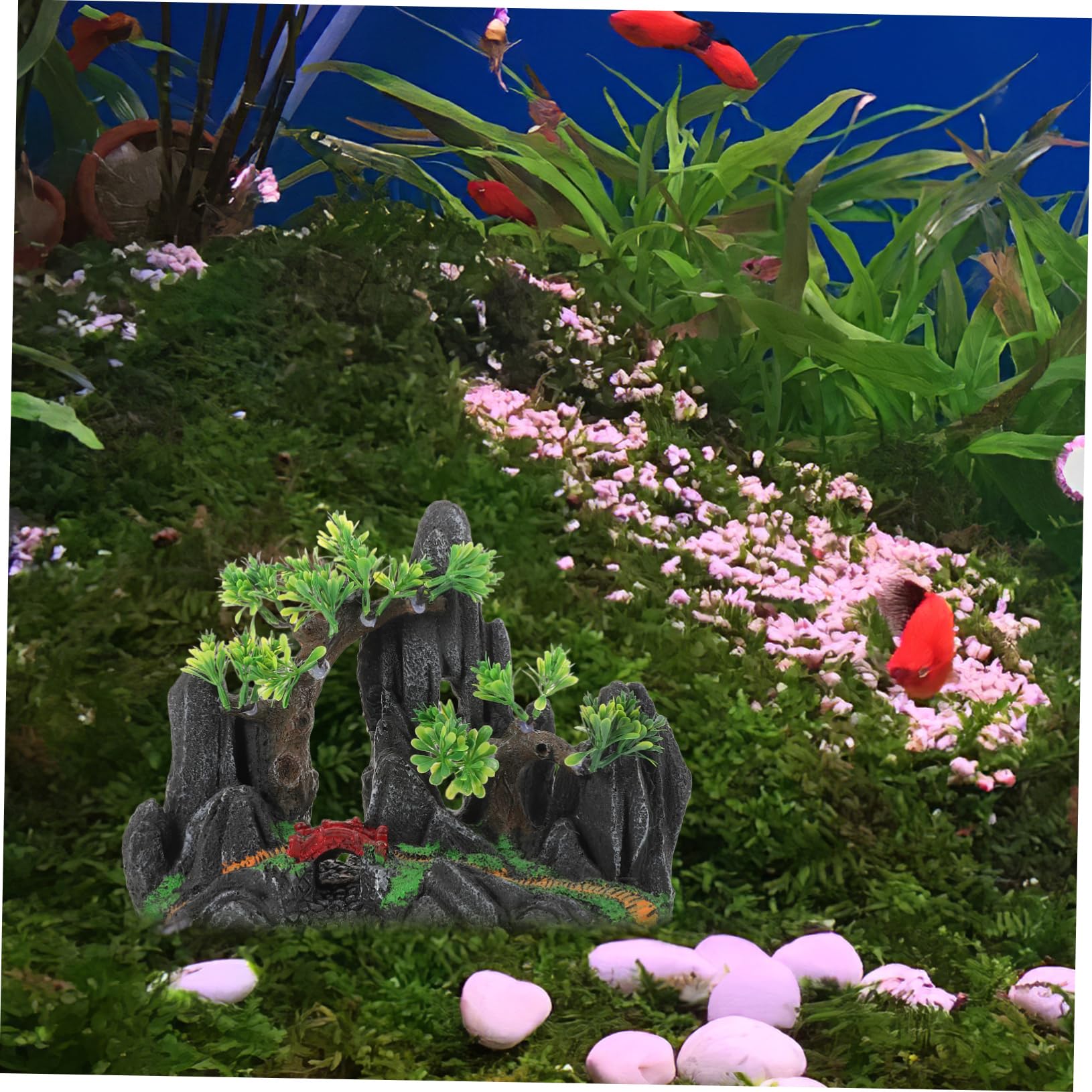 Aquarium-steingarten Mit Brücke Künstlicher Berg Zum Verstecken Von Fischen Unterwasser-Dekoration Für Garnelen