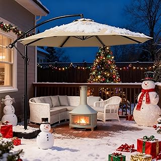 12 Backyard Sectional Ideas for Spacious Cozy Outdoor Lounging 112 OLILAWN 10ft Patio Umbrella with Base Included, Christmas Outdoor Offset...
