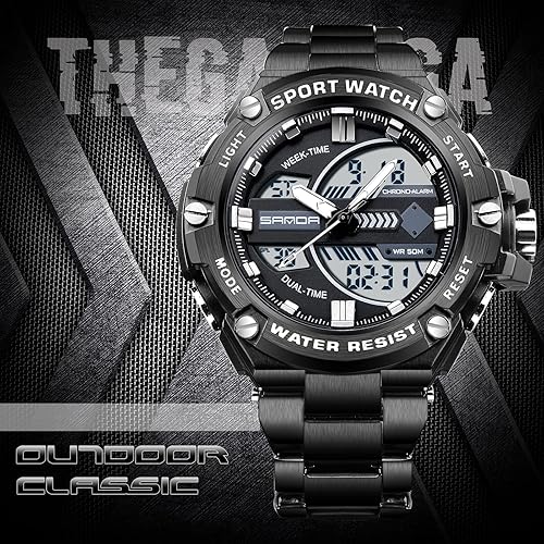 Miniatura 5 de FORSINING Reloj para hombre, resistente al agua, militar, digital, analógico, reloj de pulsera deportivo al aire libre, fecha, tácticas