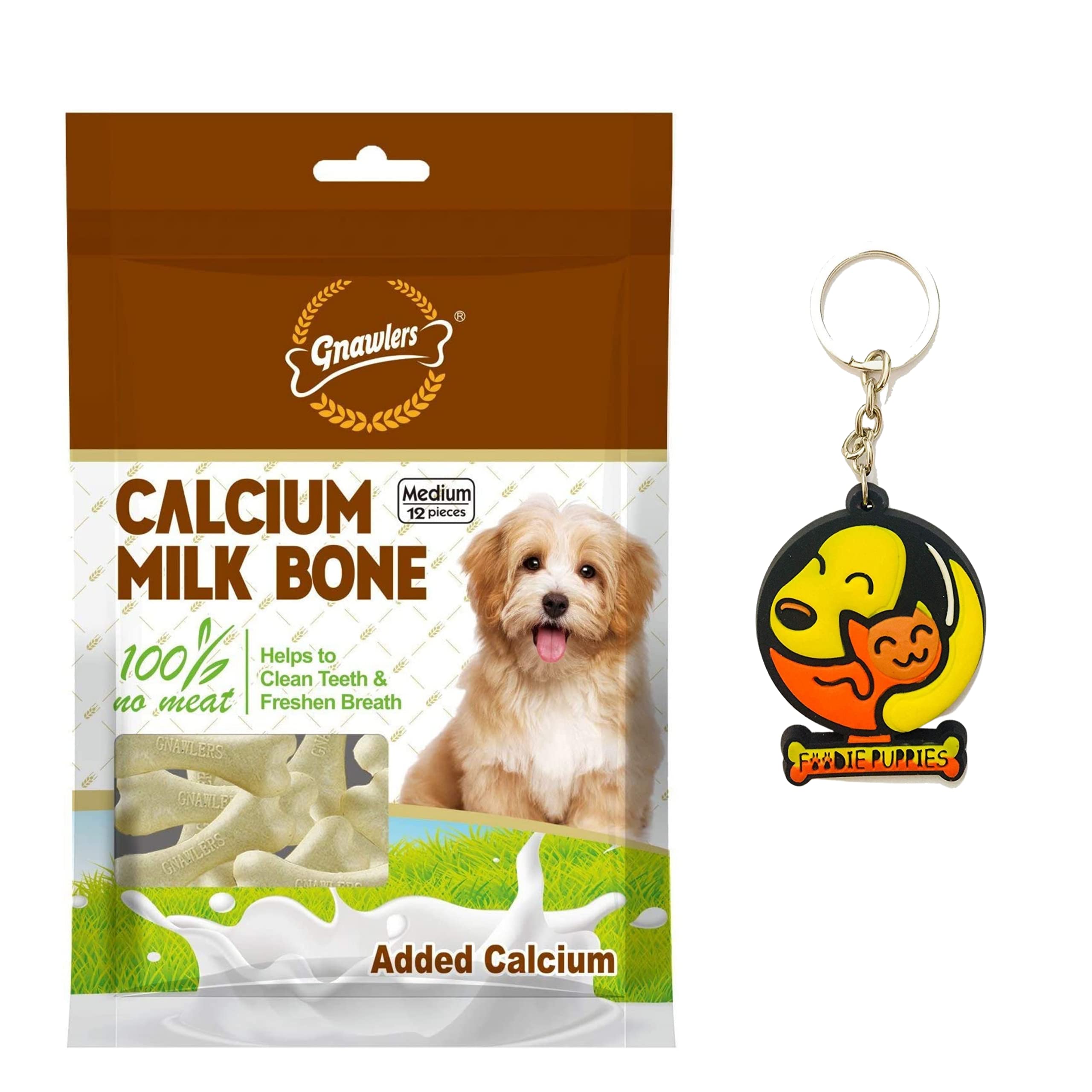 Gnawlers Calcium Milk Bone for Dogs, 270gm (12 Pcs) with Free Key Ring- Sold by Foodie Puppies (B092HV4CFG) Amazon Price History, Amazon Price Tracker