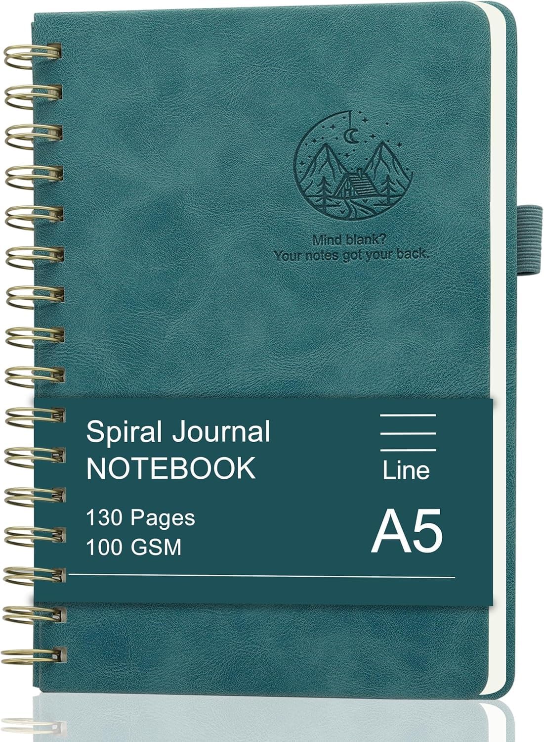SAIL MARKAM Lined Spiral Journal for Women & Men, A5（8.4”×6”） Hardcover Spiral Notebook for Work,Note Taking, Journals for Writing,100 GSM, College Ruled 130 pages -Blue