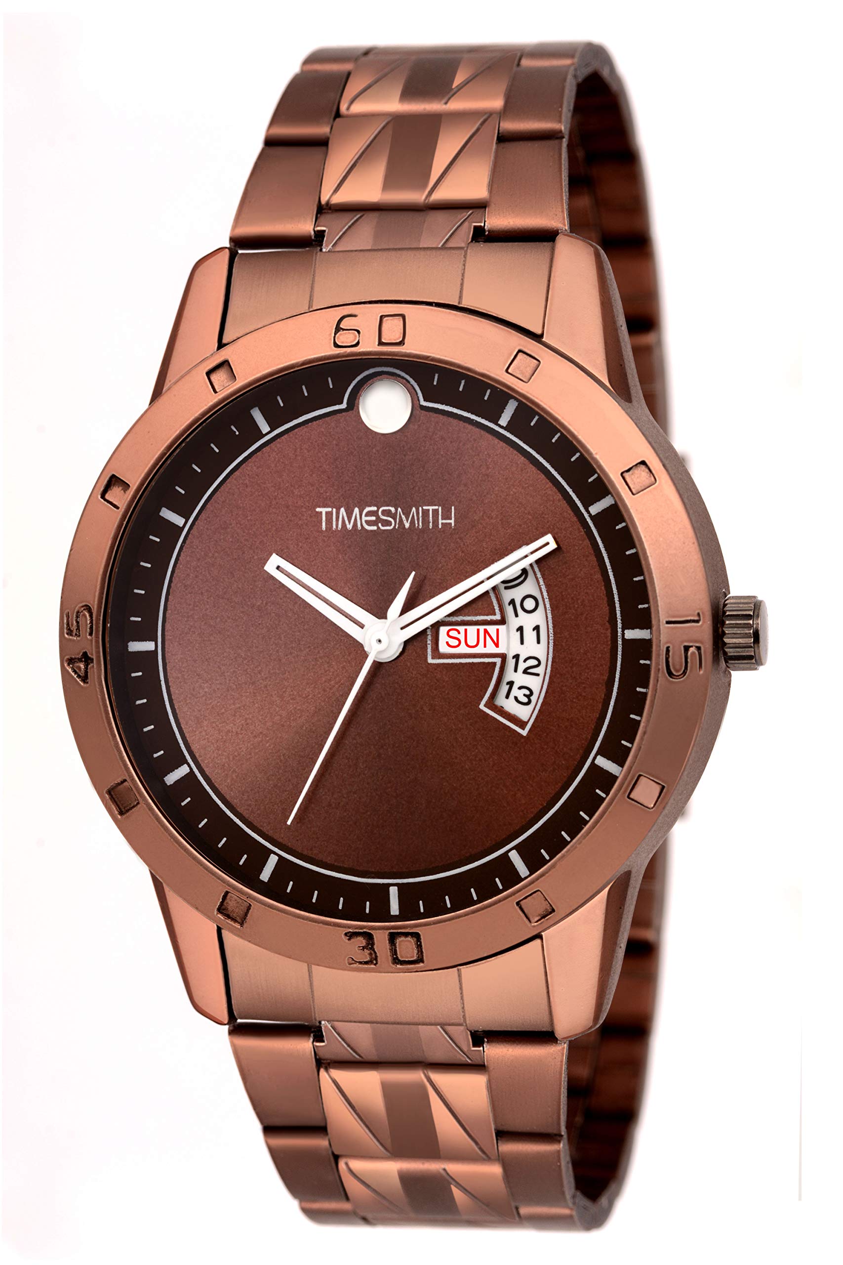 TIMESMITH Brown Dial Brown Stainless Steel Strap Branded Analog Watches for Men Latest Stylish TSC-069heli7qwq1