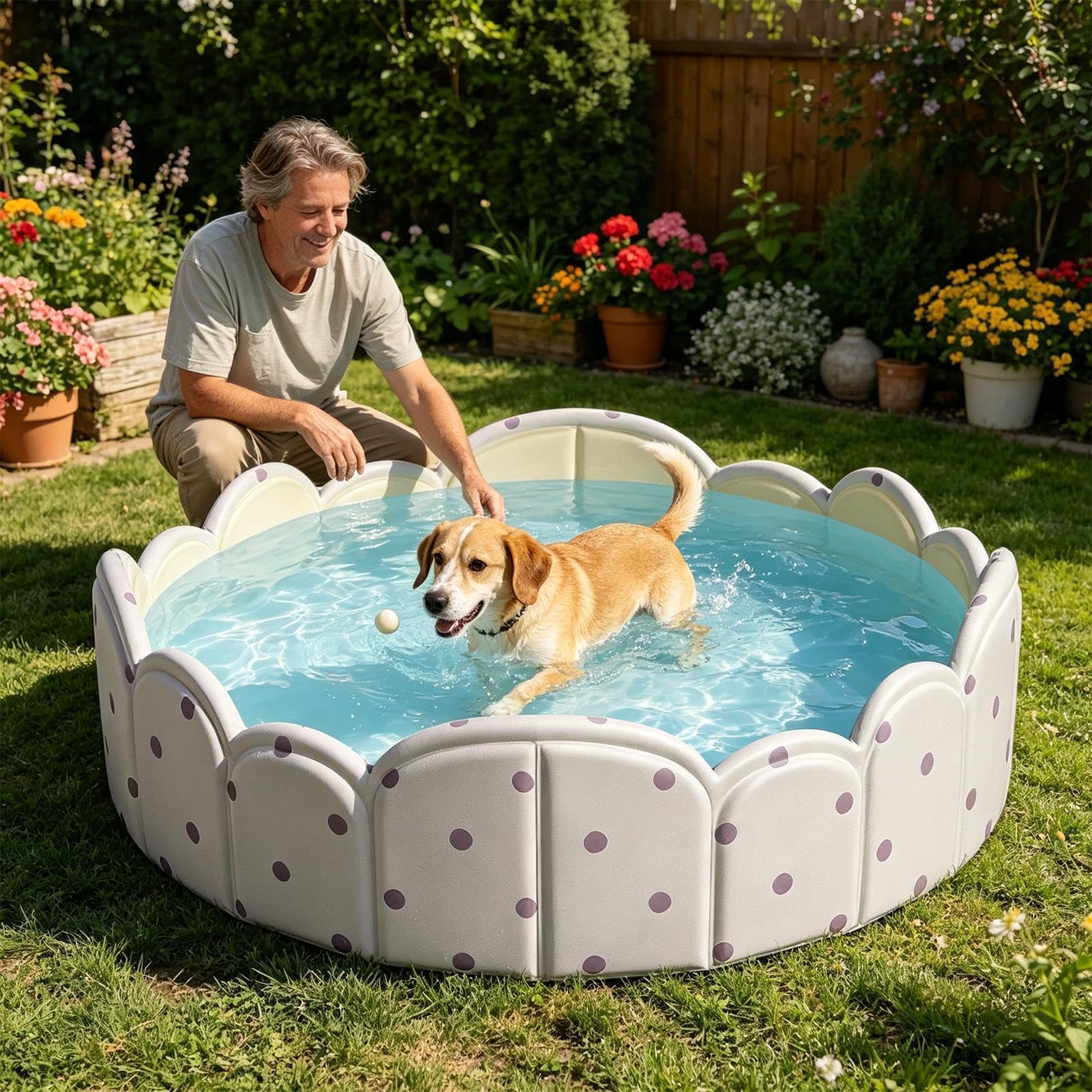 Piscina para perros, bañera gruesa no inflable para mascotas, perfecta para jugar en interiores y exteriores, diversión de verano para patio, playa y actividades en el parque
