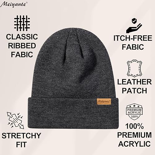 Miniatura 3 de gorras de punto para hombre y mujer - Gorras térmicas con puño para hombre y mujer, gorras de punto acolchadas, regalo para él y para ella