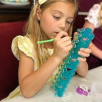 Vista 10 de Rainbow Loom® Duo Combo con colección de bandas de goma Jewel, cuenta con 2 que se conectan para hacer creaciones más largas y anchas, un estuche