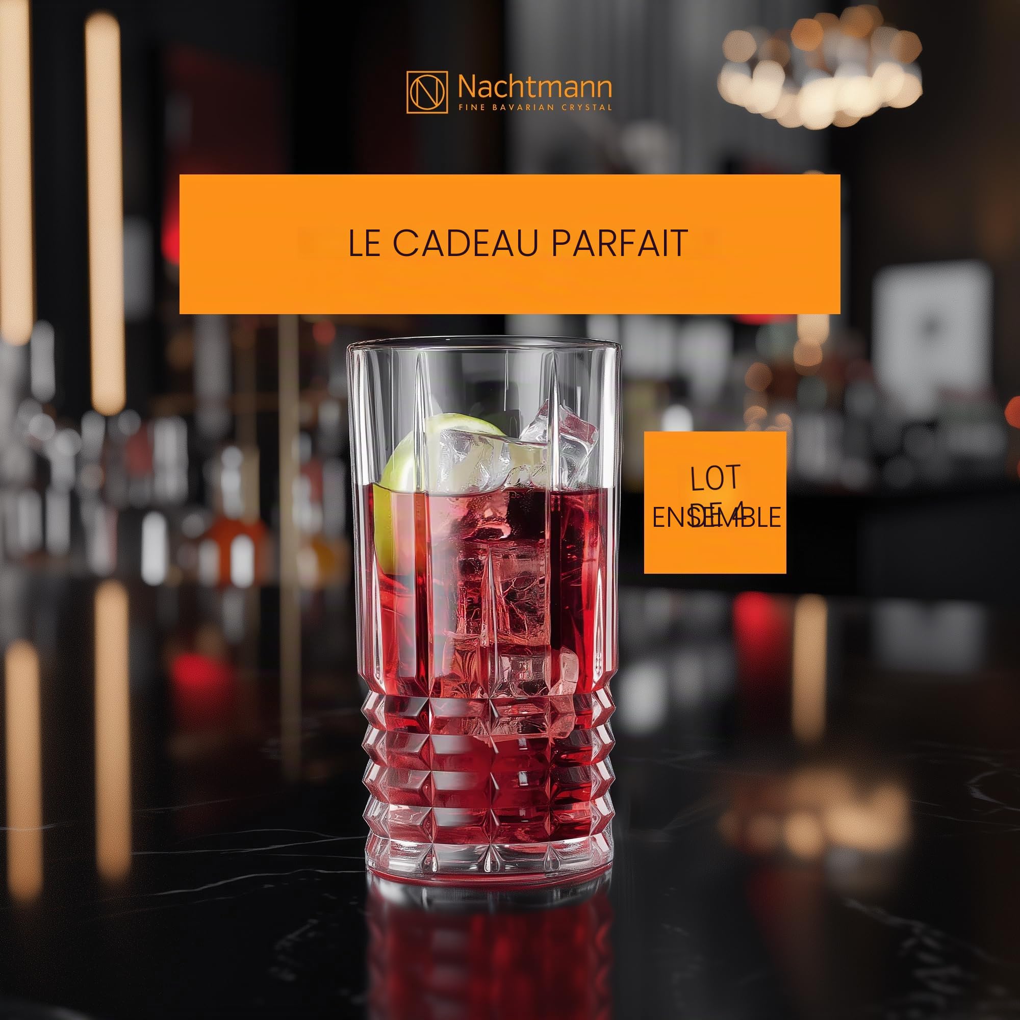 Spiegelau & Nachtmann 0097784-0 Highland Lot de 4 Verres à Long Drink, en Cristal, 445 ML