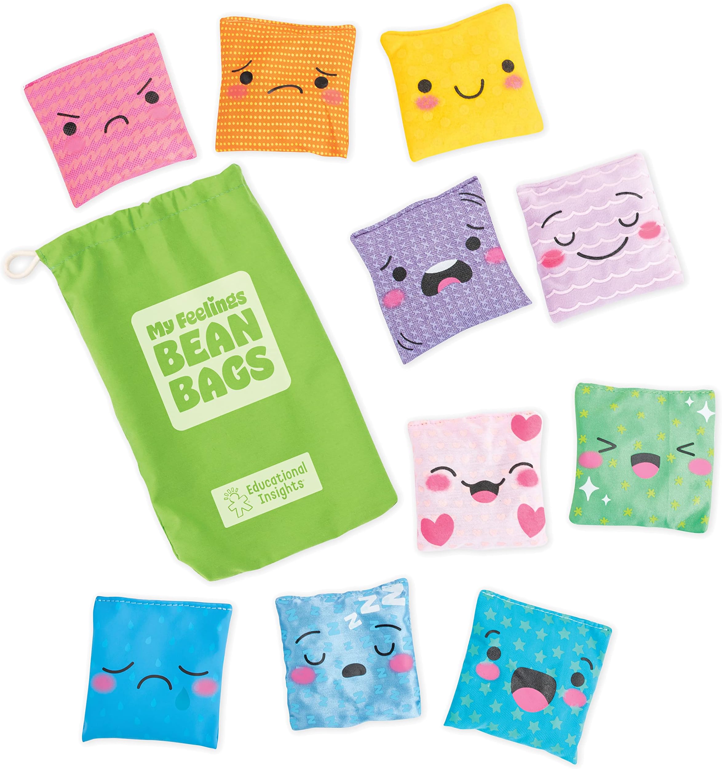 Learning Resources My Feelings Bean Bags, Ages 3+, Set of 10, Social Emotional Learning Toy for Kids to Explore Emotions Through Play