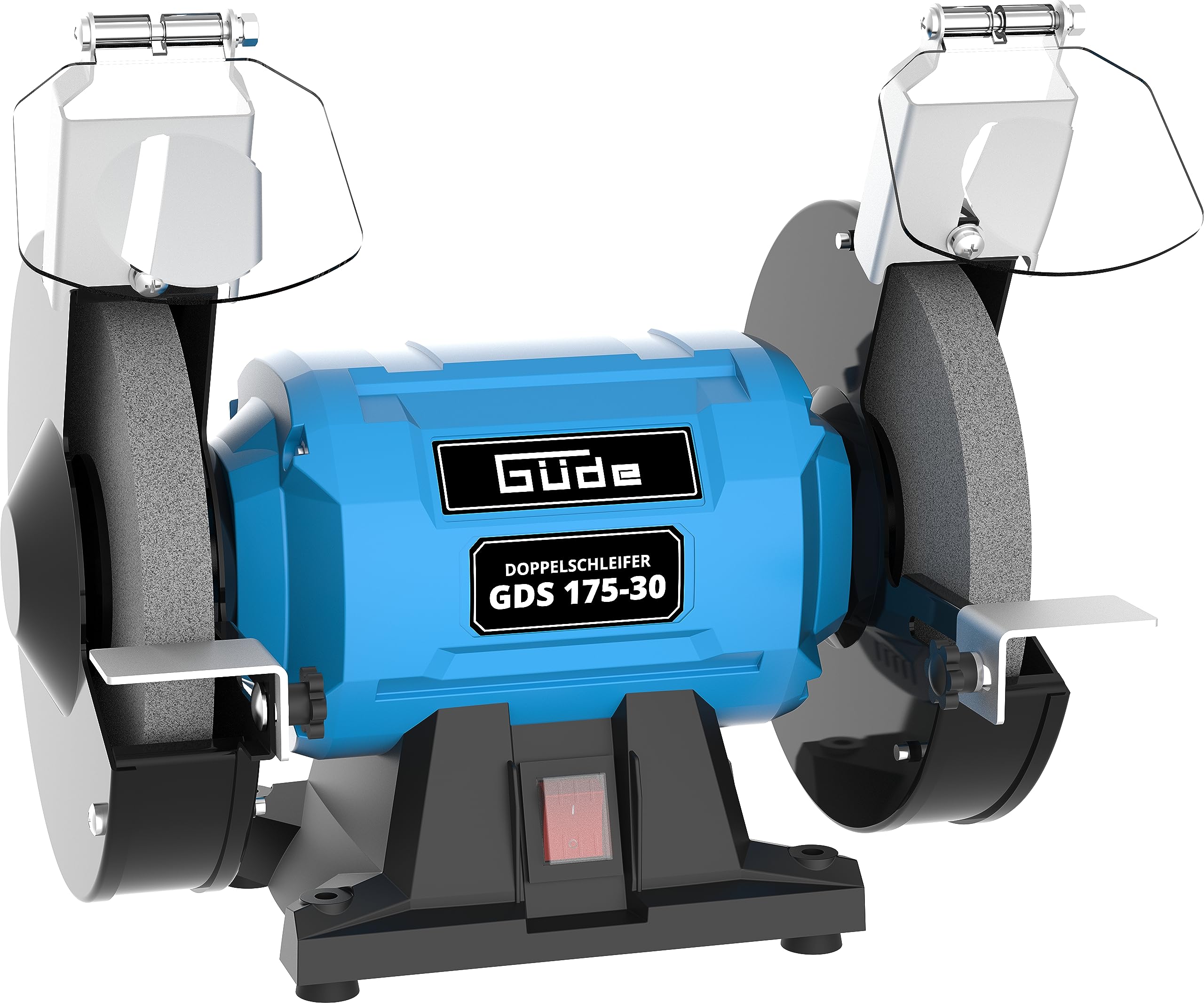 Güde Podwójna szlifierka GDS 175-30 (300 W, prędkość obrotowa silnika 2980 1/min, 2 x tarcze ochronne, ziarnistość: gruba i drobna tarcza szlifierska 36|60 K, osie szlifierskie z łożyskami kulkowymi)