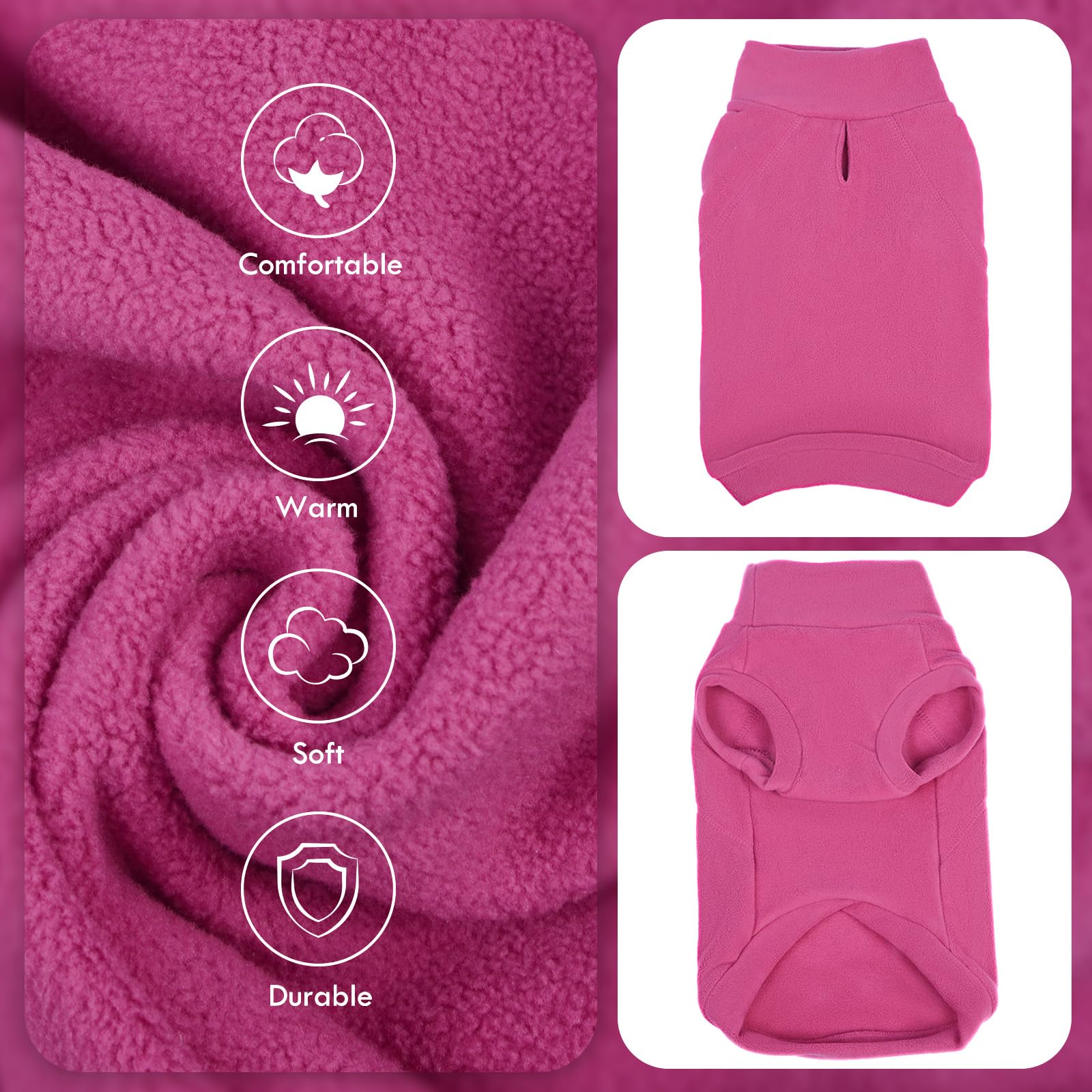 Hundepullover, Winter-Fleece-Sweatshirt, dehnbare Weste, Pullover für Hunde, Kleidung, warmer Haustier-Pyjama, Weihnachten, für Meidum und große Hunde, 2 Stück