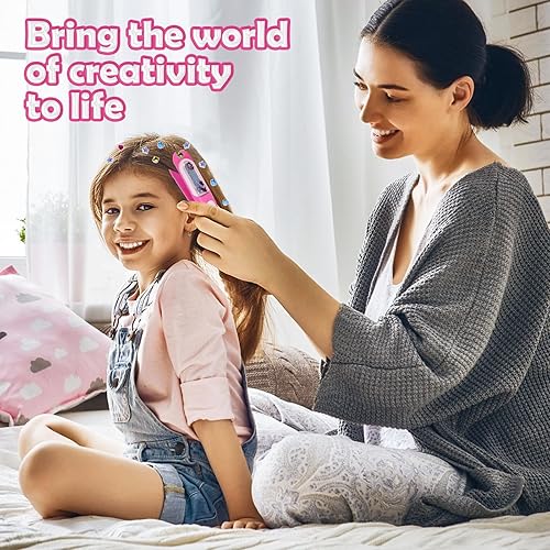 Miniatura 4 de kidzkube Kit de estampador de gemas para el cabello para niños, joyas brillantes para el cabello para niñas, joyería rápida para el cabello,