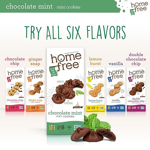 Miniatura 8 de Homefree Mini galletas de chocolate y menta, sin gluten, sin nueces, veganas, seguras para la escuela y aptas para alérgicos, caja de 5 onzas
