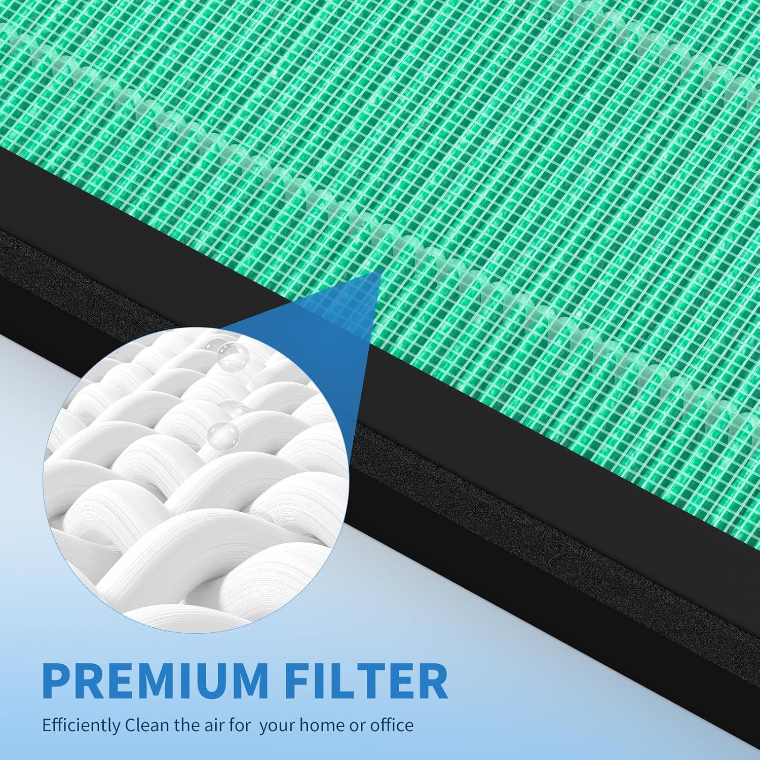 2 Packs G3 Replacement Filter Compatible with Ameifu G3 Vewior A3 Tailulu HQZZ-260 Air Purifi-er, 3-in-1 filter of Premium filter and Activated Carbon Filter,Green image 5