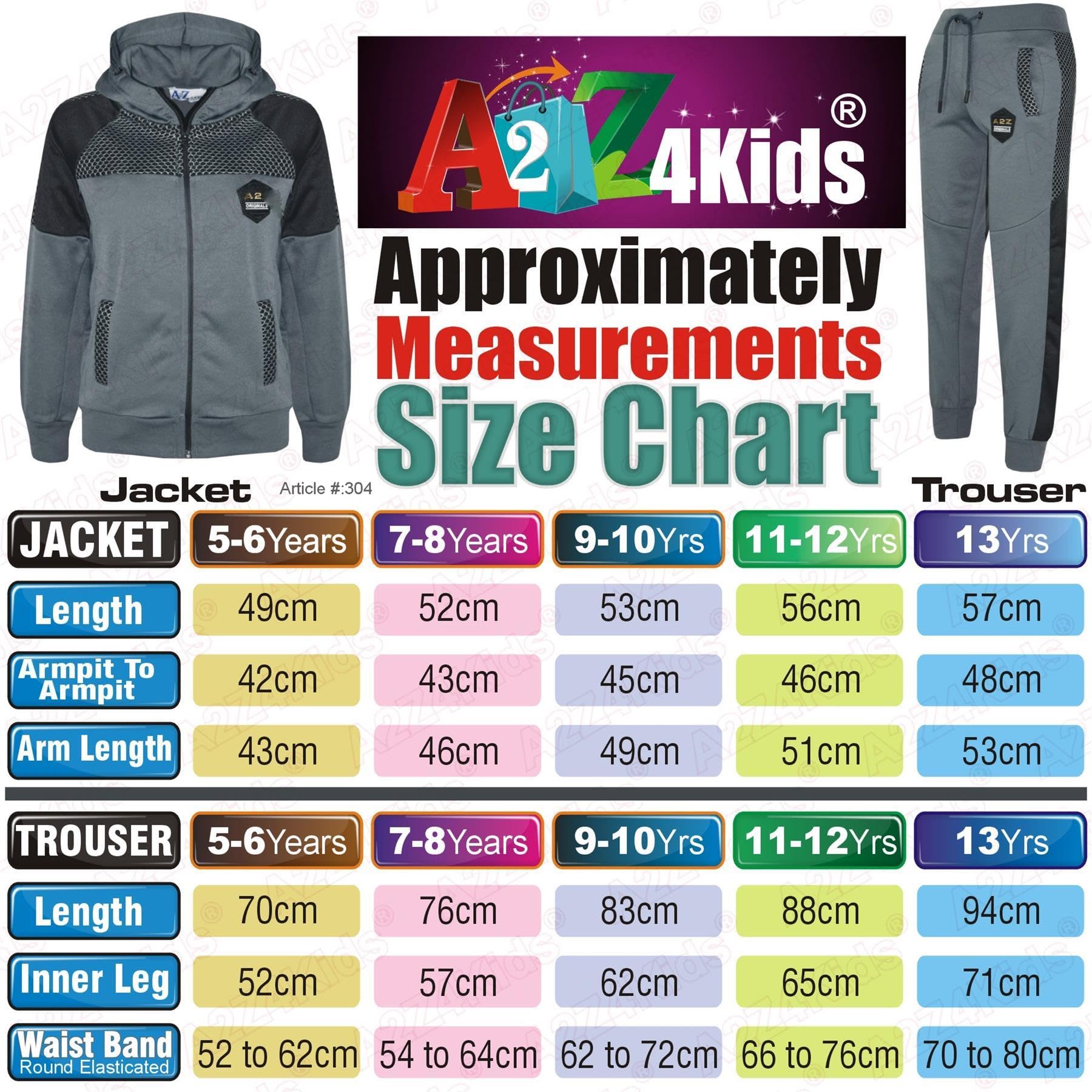 A2Z 4 Enfants Garçons Filles Survêtement Sportif Jogging Costume A2Z Original Badged Engrener Panel Top Fond Fermeture Éclair Hoodie Athlétique Entraînement Workout Running Joggeur Vêtements De Sport