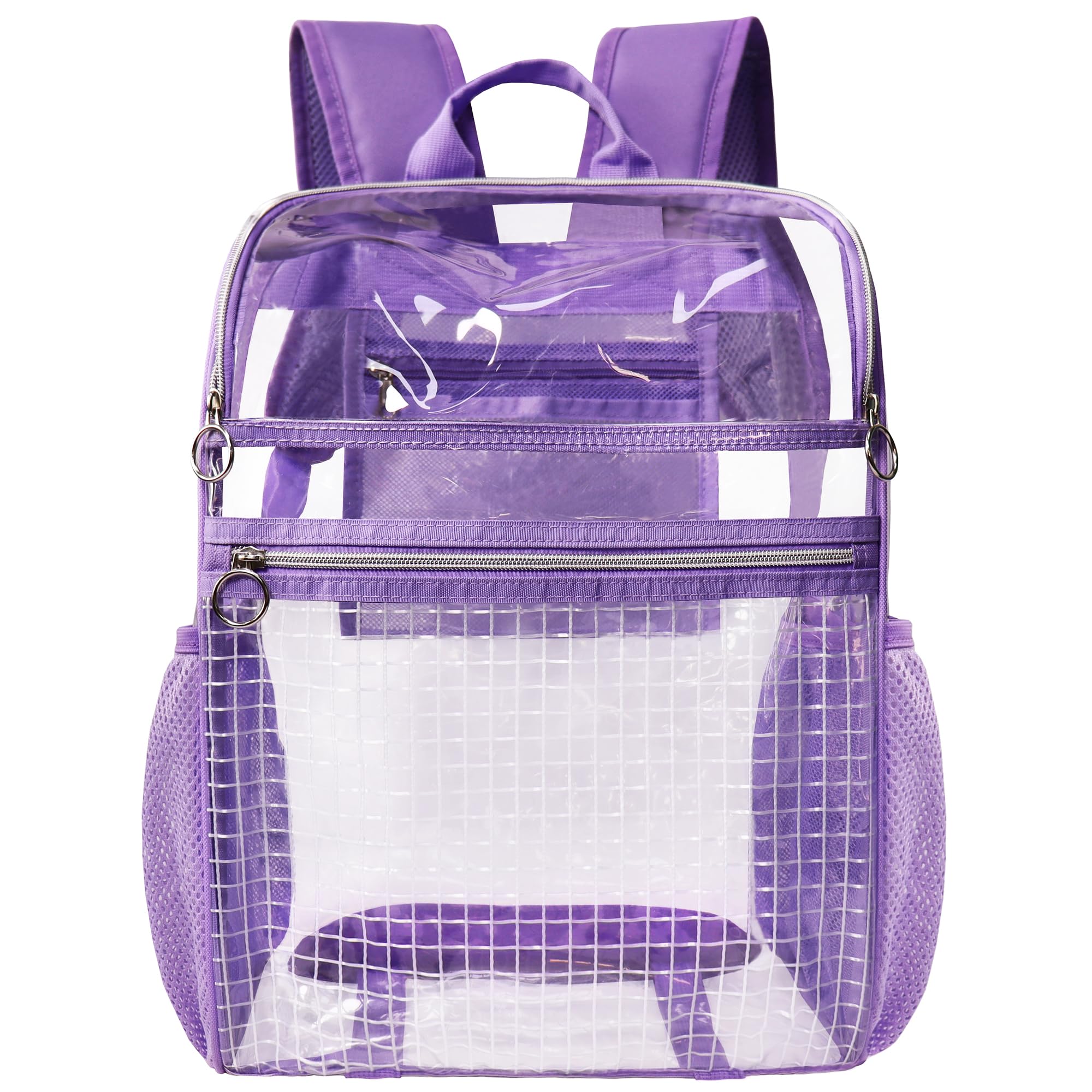 GiMiUiTo Clear Backpacks for School,17''Large Clear Backpack See Through Bookbag Heavy Duty Transparent Backpack for Boys Girls College Work,Light