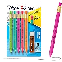 Paper Mate Handwriting Triangular Mechanical Pencil Set with Lead &amp; Eraser Refills, 1.3mm, 8 Count - Back to School, Teacher Supplies, Home, Kids Writing, Fun Barrel Colors