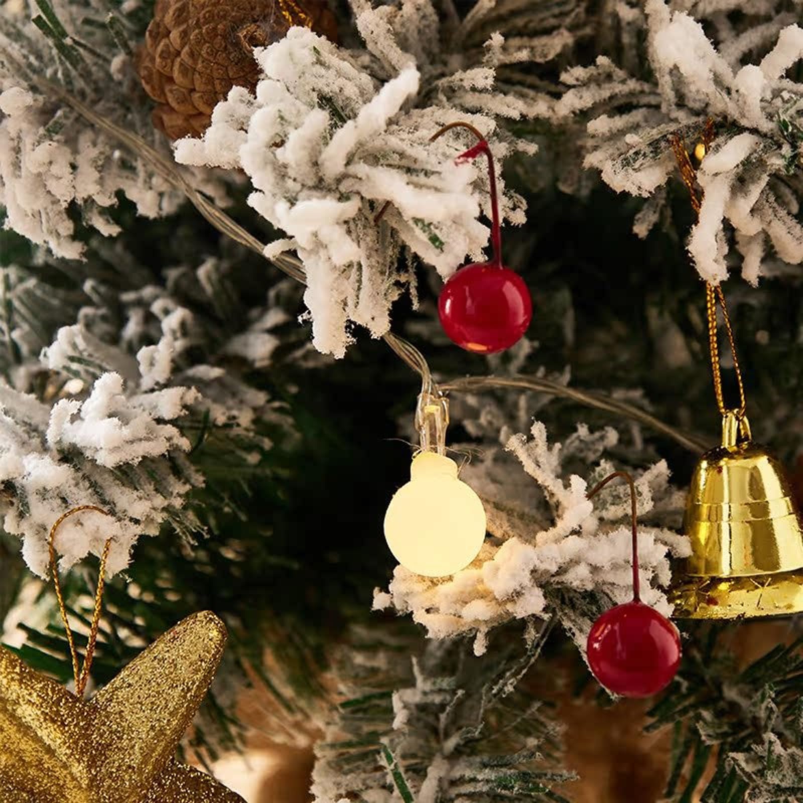 Mini sztuczna choinka biurko, wstępnie udekorowana i wielokrotnego użytku na biurka, półki, biura, wejścia i dekoracje świąteczne (styl 2,60 cm/23,6 cala)