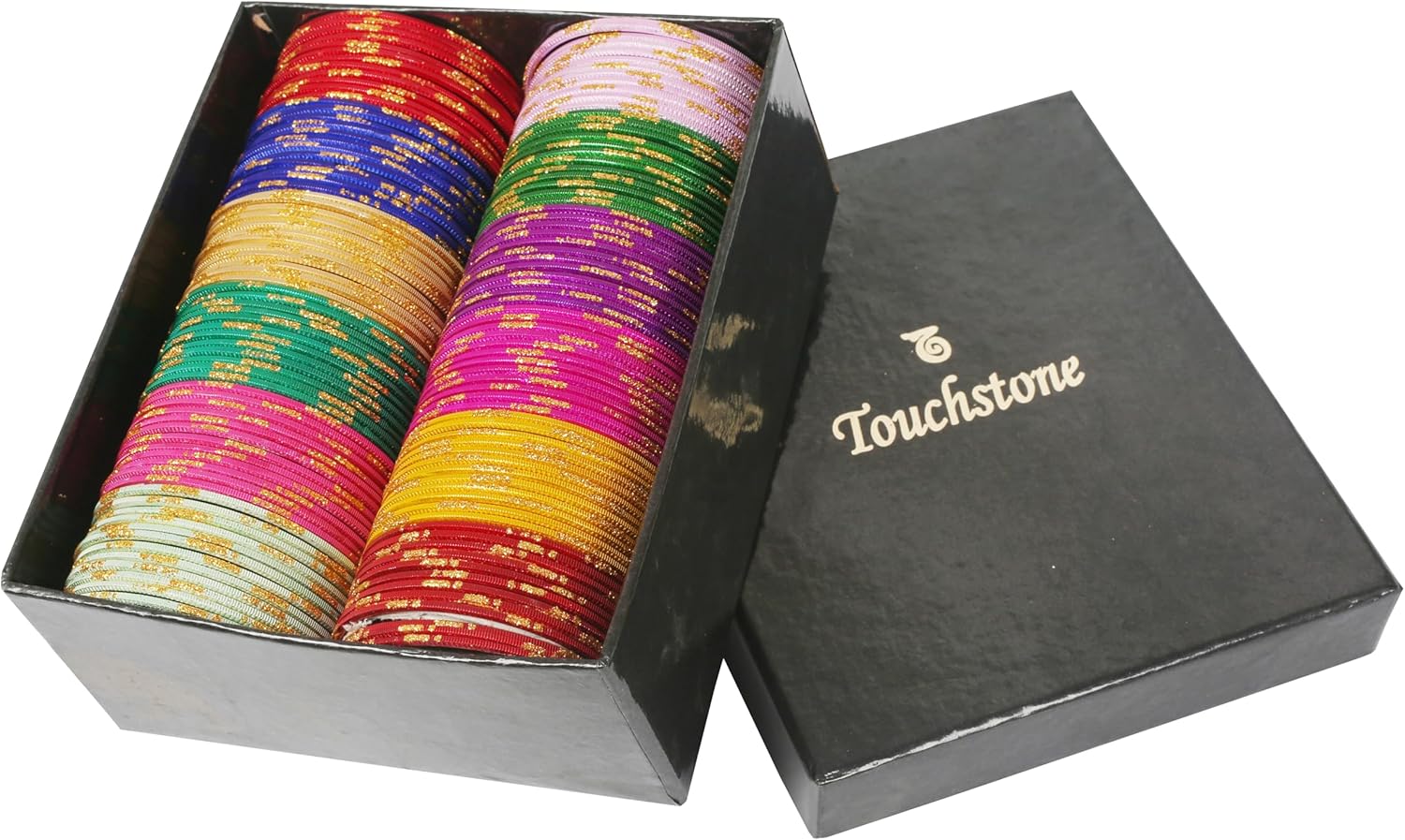 Touchstone indian bangles bracelets for women colorful churiyan set return gifts jewelry chudiya bulk pack bollywood metal bangle sets 12 textured vintage colors. Set of 144 - Image 3