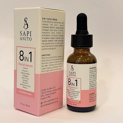 Miniatura 11 de Sapi Anito 8in1 Sensible, suero facial vitamina C, niacinamida, colágeno, ácido kójico, cúrcuma, vitamina E, ácido hialurónico, suero de retinol