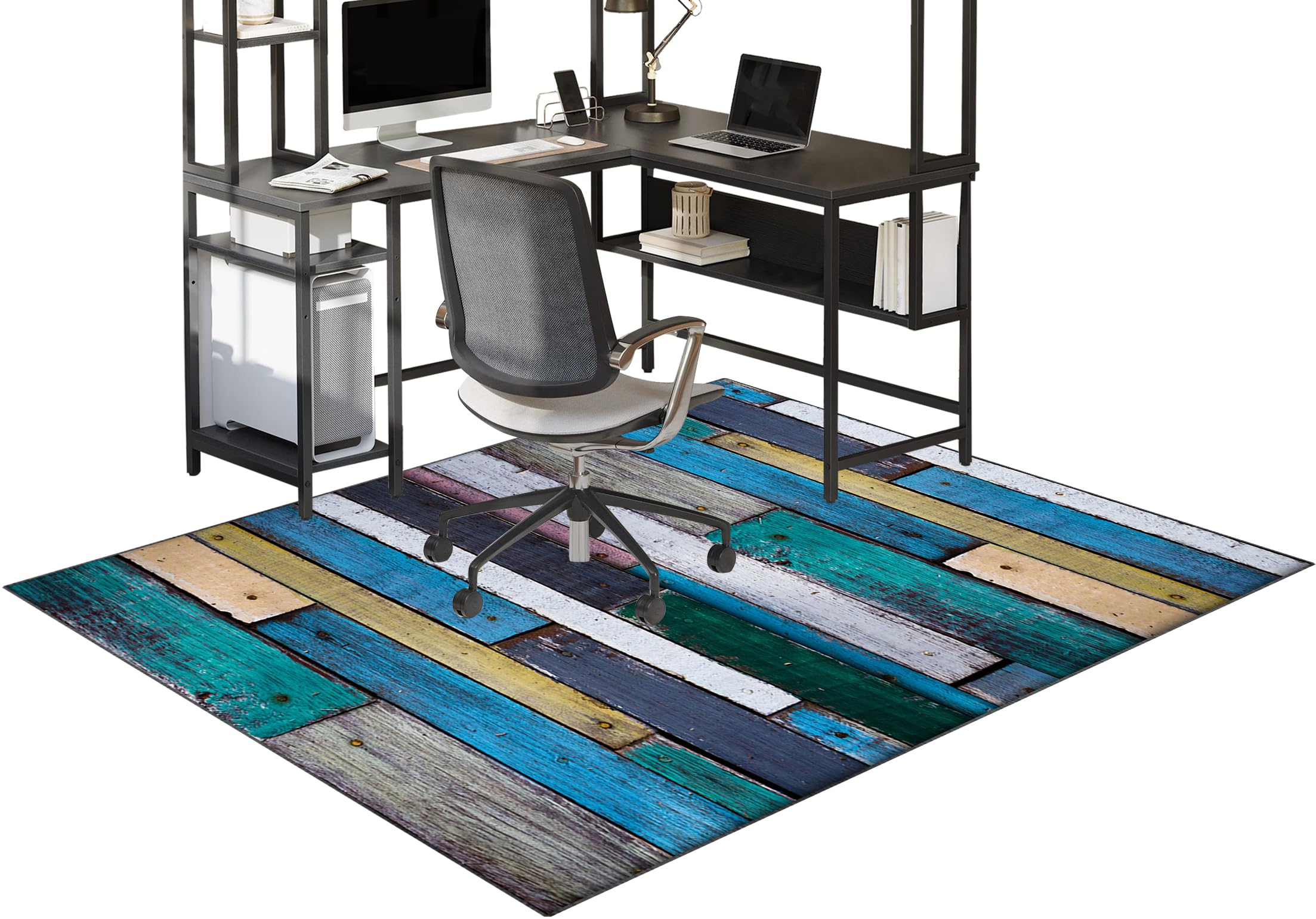 Fzamudng Office Chair Mats for Carpet Desk Chair Mats Non-slip chair carpet protector mat Gaming Chair Mat for Office Hard Floor Protector Mat for Office Chair Computer Desk Hardwood 100 x 120 cm