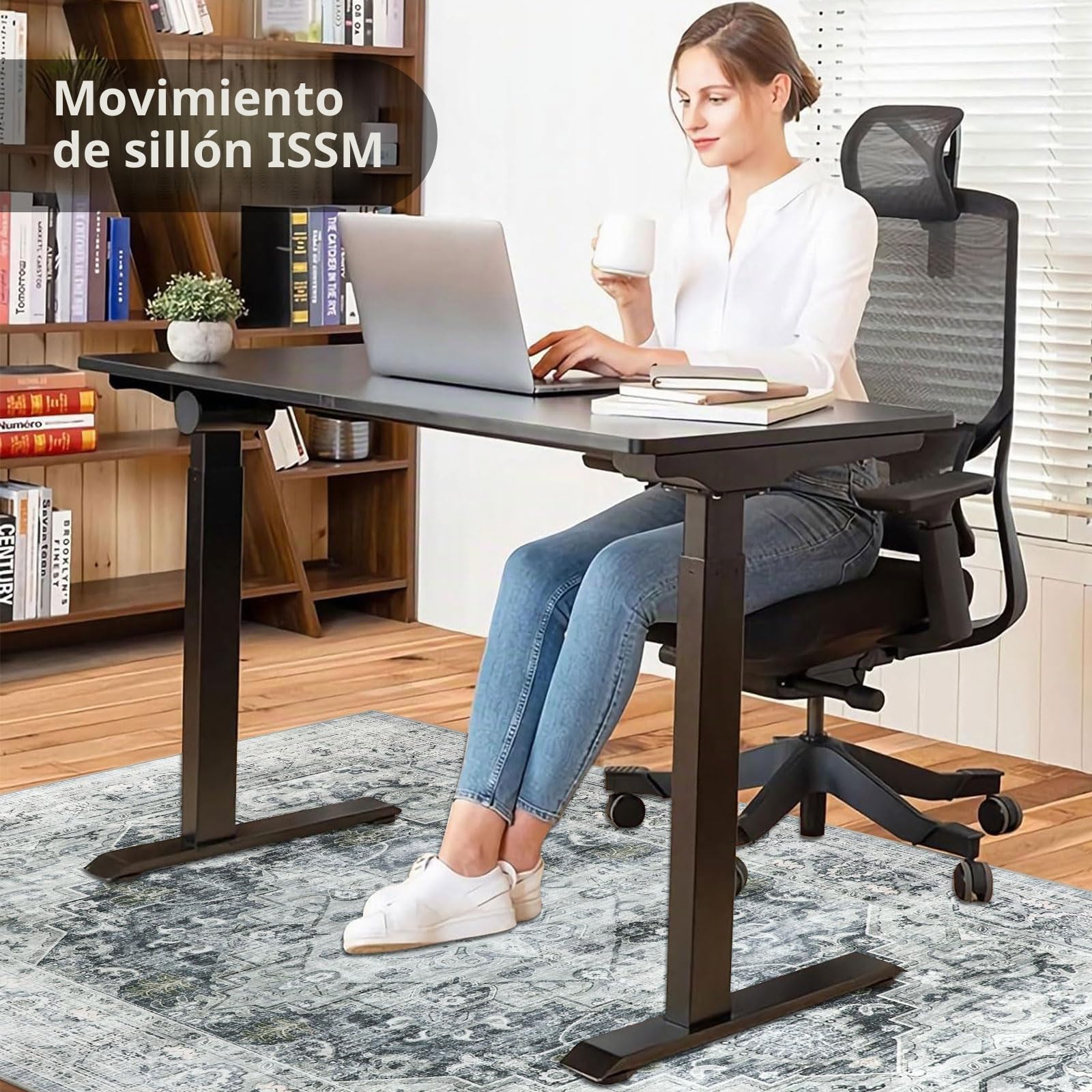 Homcomodar Alfombra Silla Escritorio 90x120cm Gris Protectora Suelo Ruedas Antideslizante para Gaming Oficina Ordenador