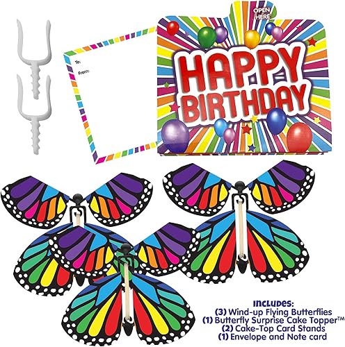 Miniatura 6 de BEST PARTY EVER! Tarjeta mágica de cumpleaños con diseño de mariposas y sorpresas, decoración para el día de nacimiento de mariposas voladoras para