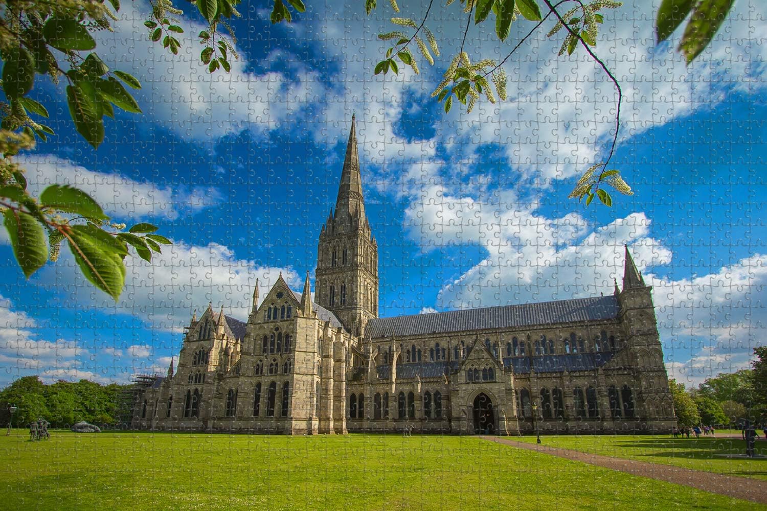 UK England Salisbury Cathedral Jigsaw Puzzle for Adults 1000 Piece Wooden Travel Gift Souvenir