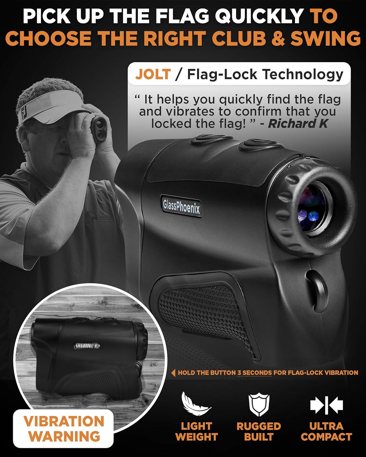 Blасk Frіdау - 80% оƒƒ CREATIVE XP Golf Rangefinder 1100 Yards - Range Finder for Hunting and Archery, 6X Digital Rangefinders with Slope Mode, Pro Flag-Lock and Angle Compensation – Case Holder & Hand Strap Nеw Prоduсt CREATIVE XP Golf Rangefinder 1100 Yards - Range Finder for Hunting and Archery, 6X Digital Rangefinders with Slope Mode, Pro Flag-Lock and Angle Compensation – Case Holder & Hand Strap