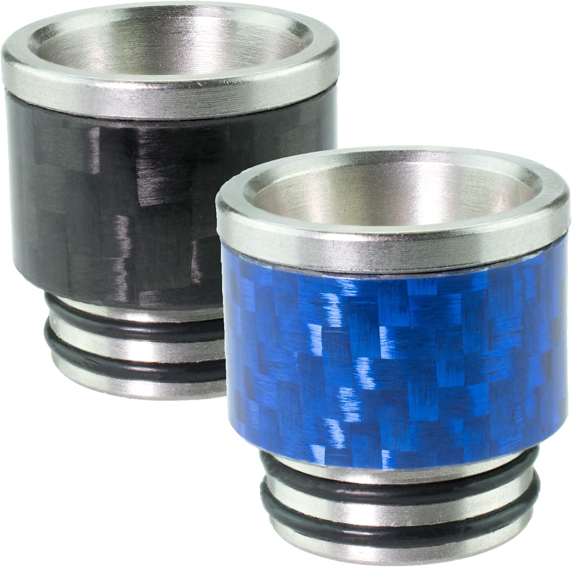 RM VAPORSTORE810 Drip Tip DT06 Carbon Fiber for Smok TFV12 Prince/Horizon Falcon King/Freemax Mesh Pro 2 Pack (Black/Blue)