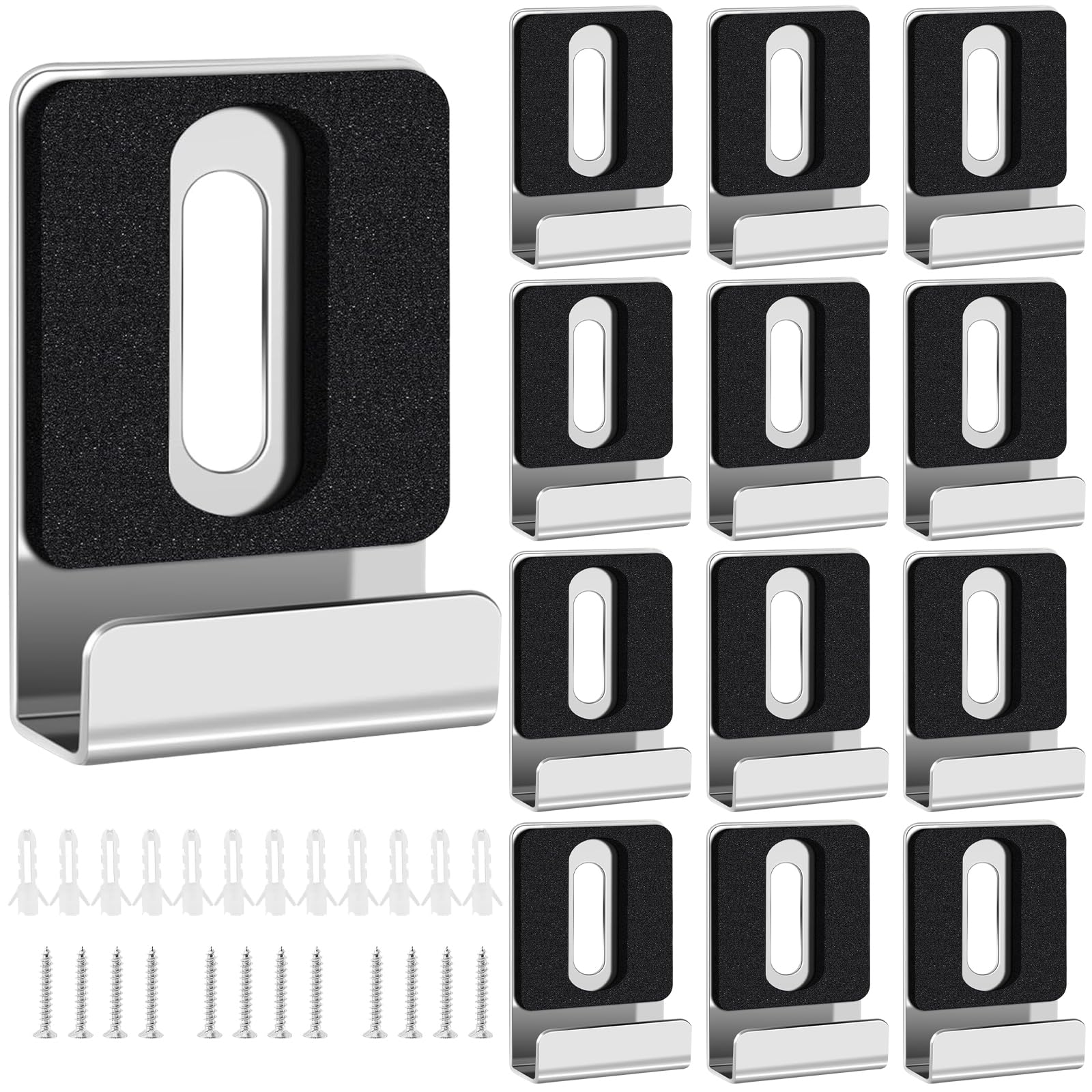 TONAUP Set di 20 ganci per foto a incastro, per carichi pesanti, in acciaio inox, per mobili, per foto e specchio