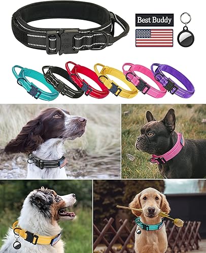 Miniatura 5 de AUBELL Collar táctico reflectante para perro, collares K9 ajustables militares resistentes con asa y hebilla de metal de liberación rápida, ideal