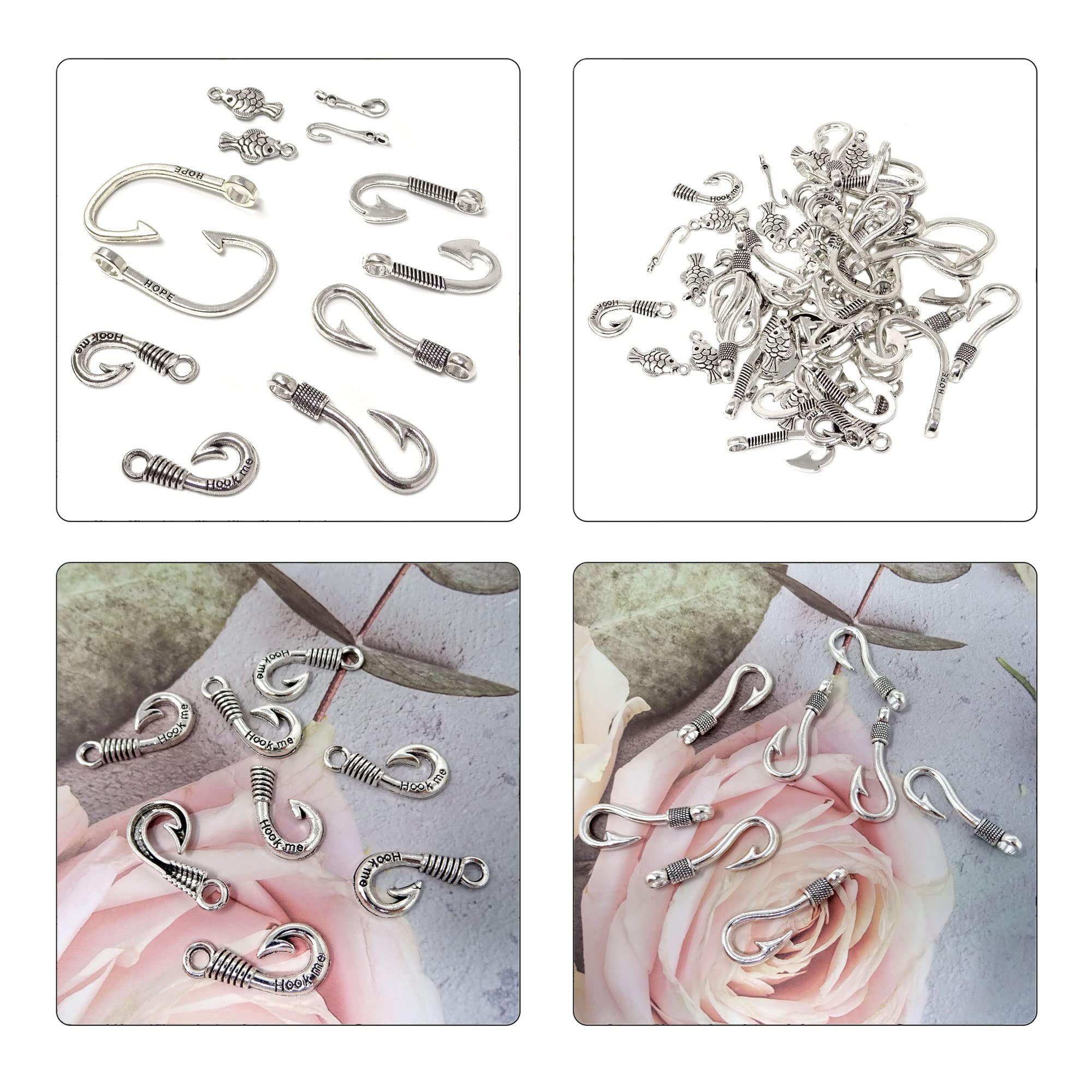 double fishing hook jewlery Amazon.com: Honbay 60PCS Alloy Fish Hook Double Sided Fish Charms Pendant  Fishing Jewelry Findings for Earring Necklace Bracelet Keychain Crafts  Making (6 Style)
