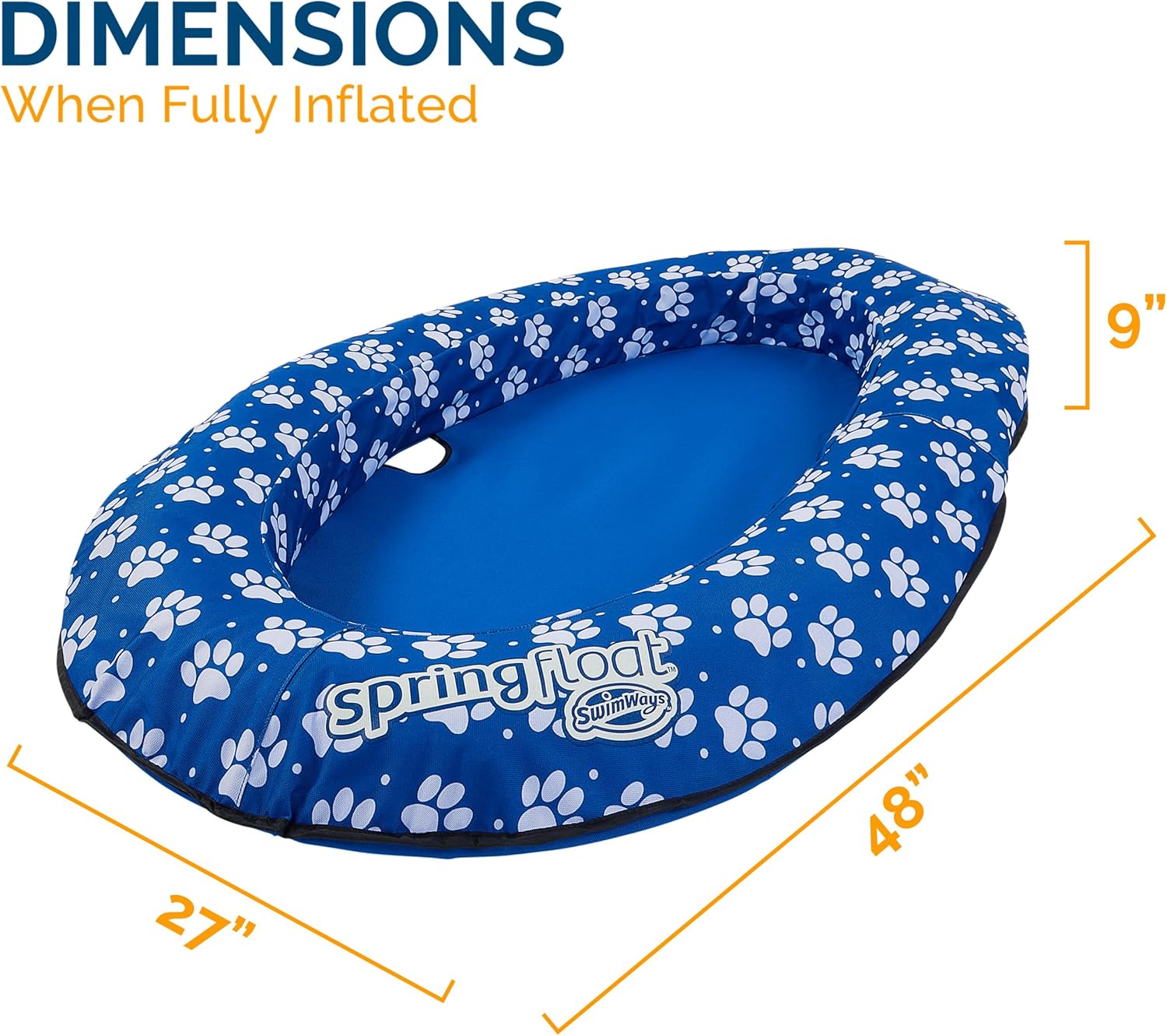 SwimWays Paddle Paws Spring Float Dog Raft, Small (0-65 lbs.)