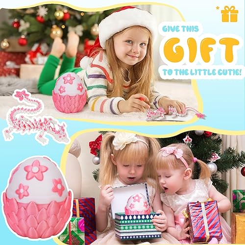 Miniatura 50 de TBOLINE - Huevo de dragón impreso en 3D, animal de cristal articulado, juguete para la ansiedad para adolescentes, niños y niñas, piezas míticas