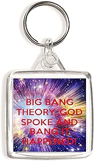 Big Bang Theory, God Spoke and Bang it Happened! - Square Keyring