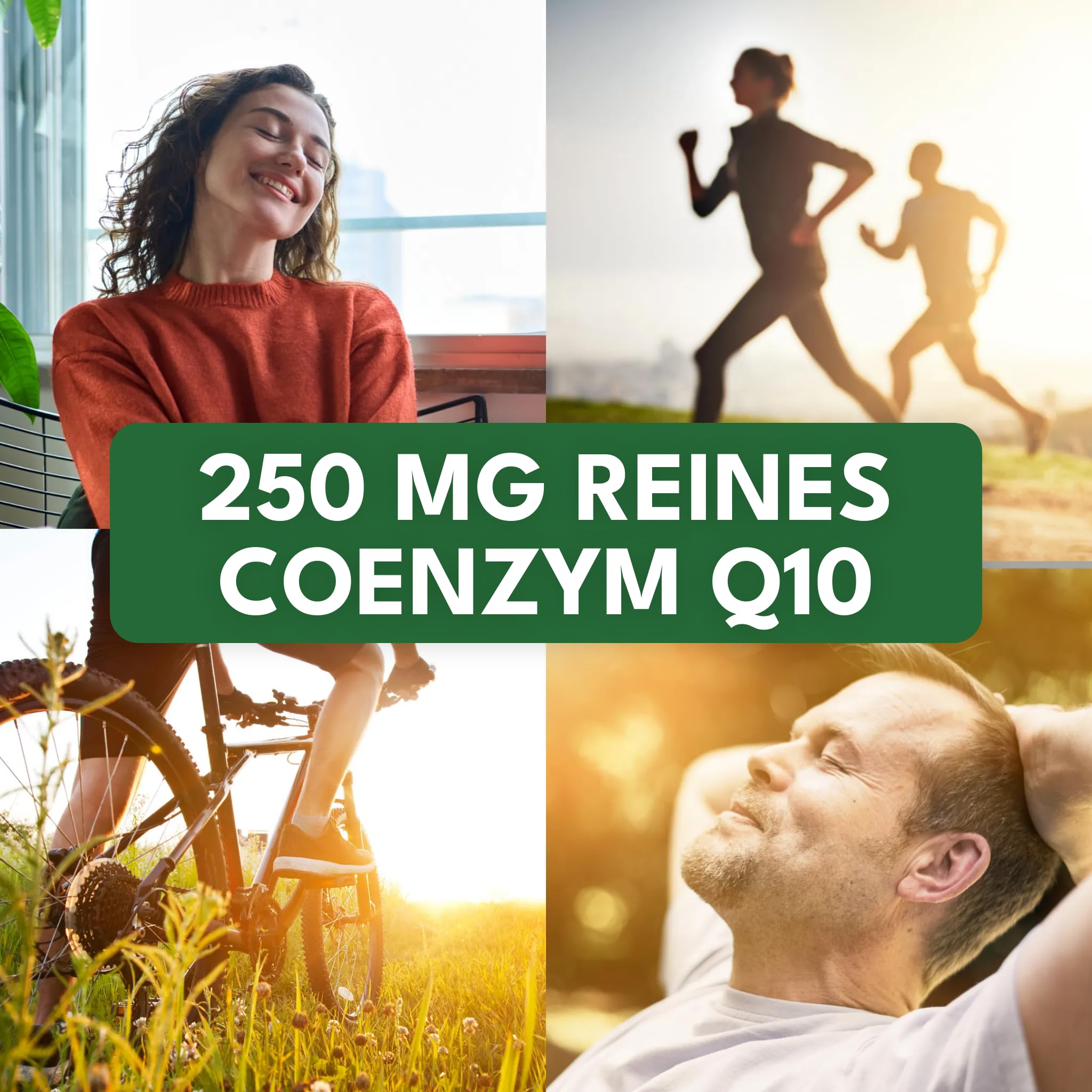 Green Naturals Coenzym Q10 – Hochdosiert: 250 mg – 180 Kapseln | Aus Fermentation gewonnen · 6-Monatsvorrat