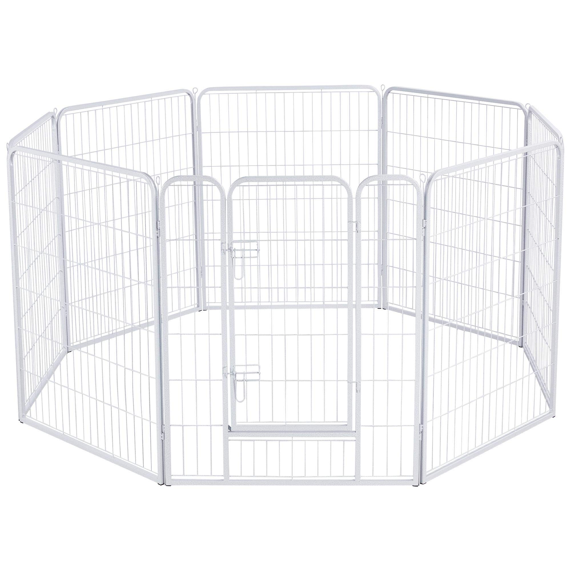 Buy Yaheetech Metal 100cm High 8 Panels Dog Pen Pet Playpen Iron Dog